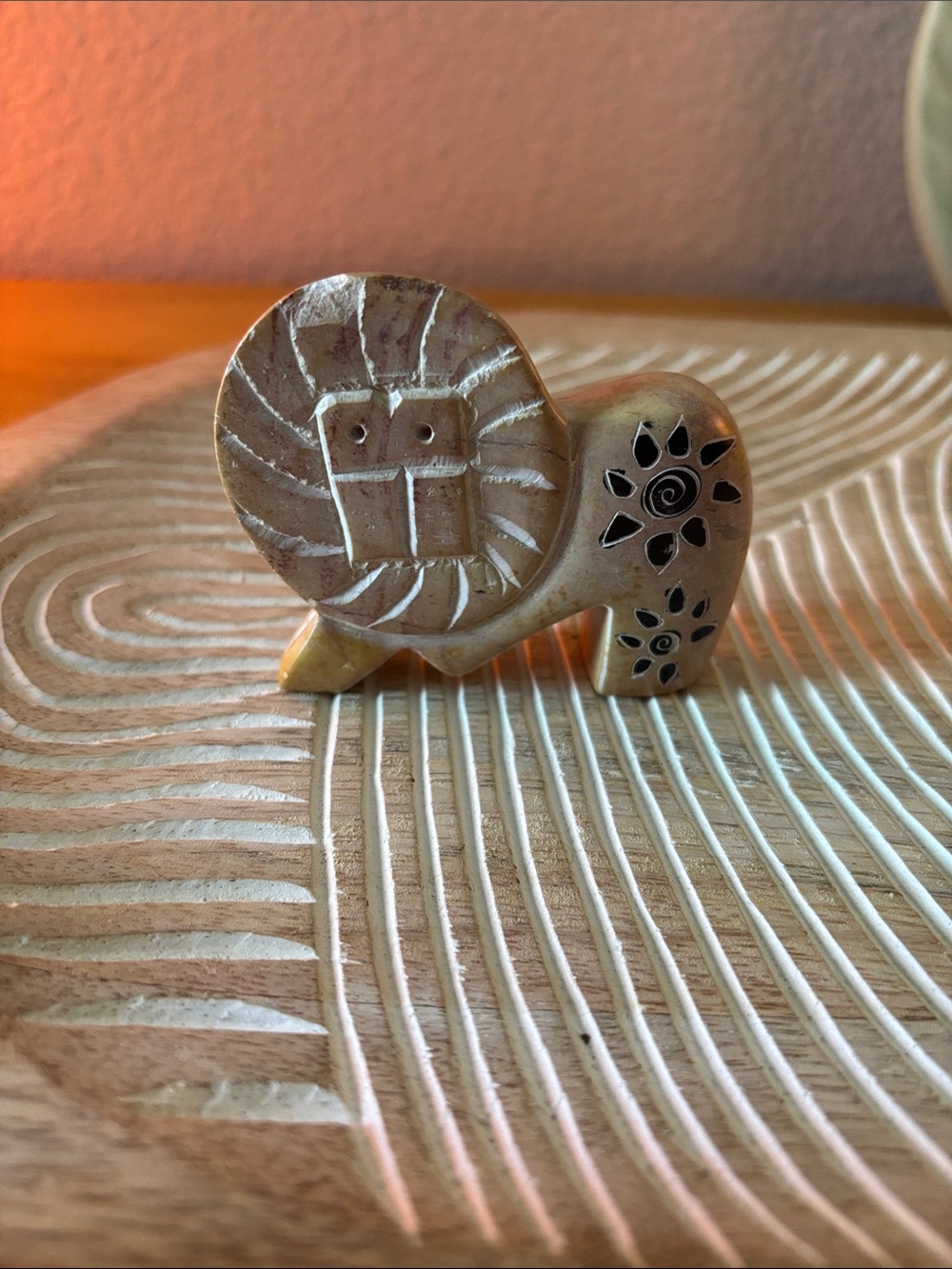 Hand-Carved Stone Lion Figurine